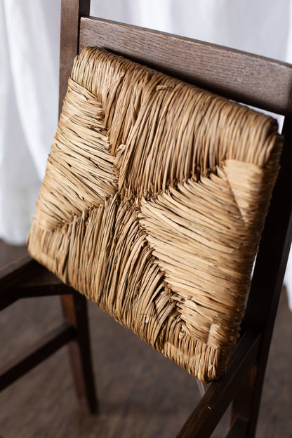 Set of Six Rush Chairs - Medium Wood Tone