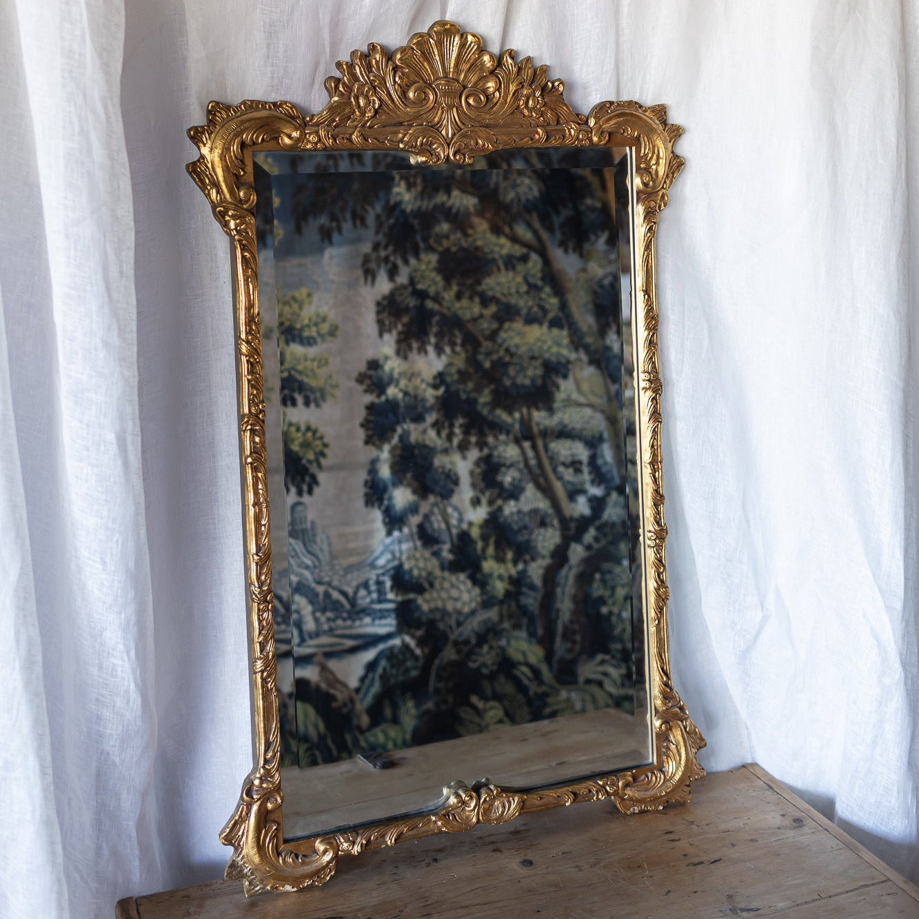 Louis XV Style Rococo Mirror with Beveled Edge