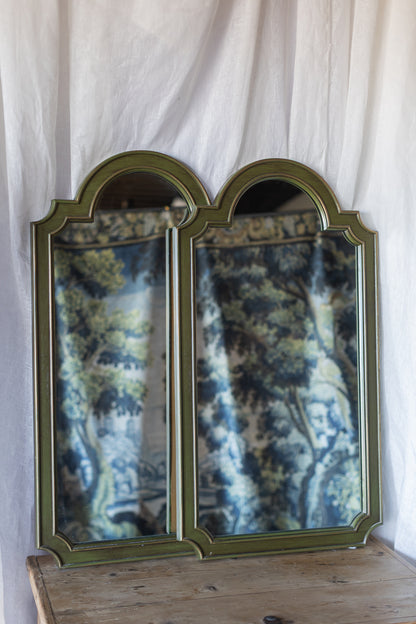 Green Arched Vintage Mirror