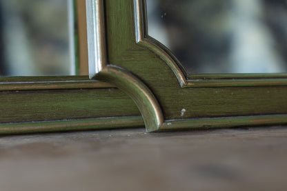 Green Arched Vintage Mirror