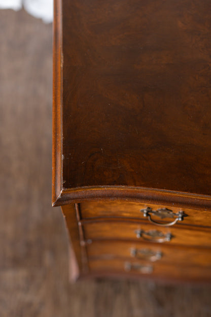 Walnut English Four Drawer Bow Front Chest