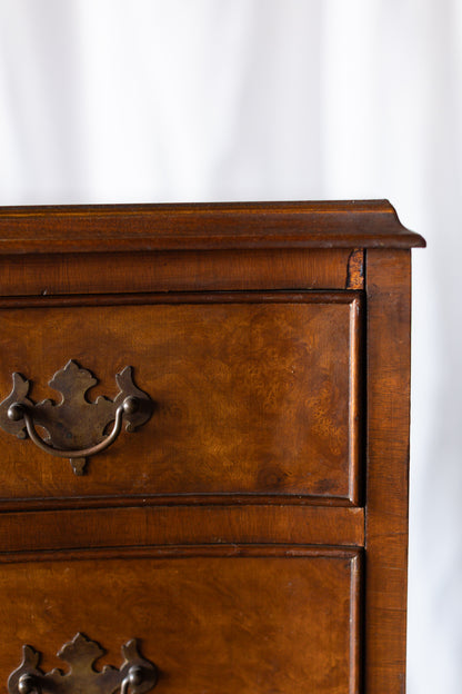 Walnut English Four Drawer Bow Front Chest