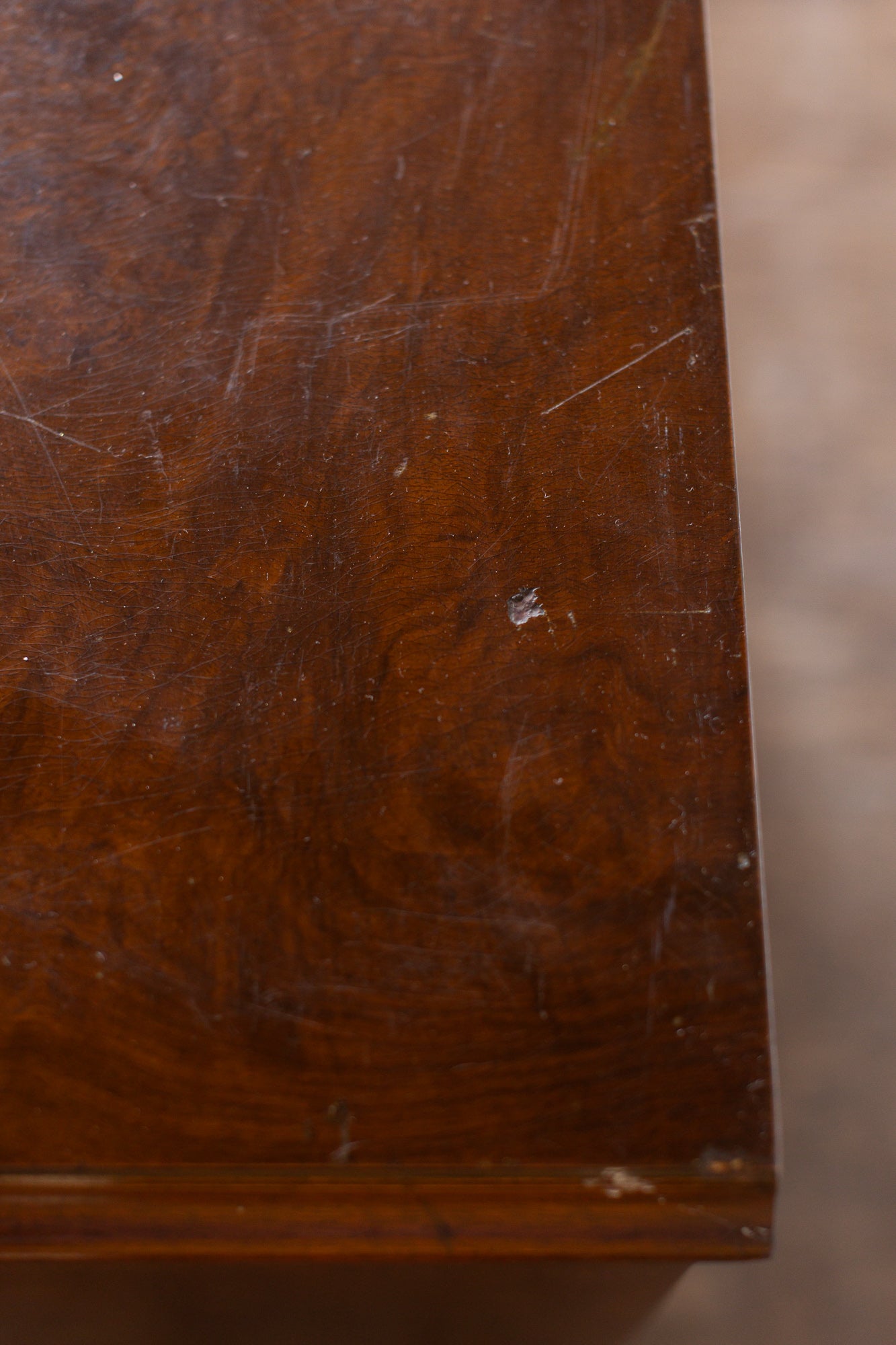 Walnut English Four Drawer Bow Front Chest