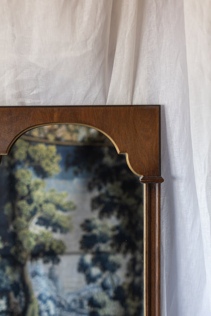 Arched Wood Mirror with Gold Detail