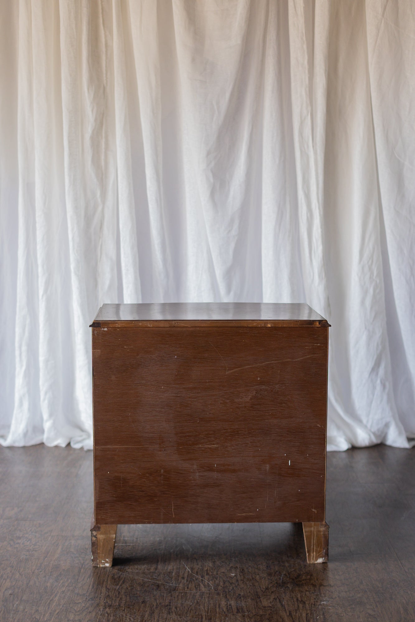 Walnut English Four Drawer Bow Front Chest
