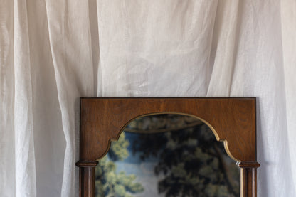 Arched Wood Mirror with Gold Detail