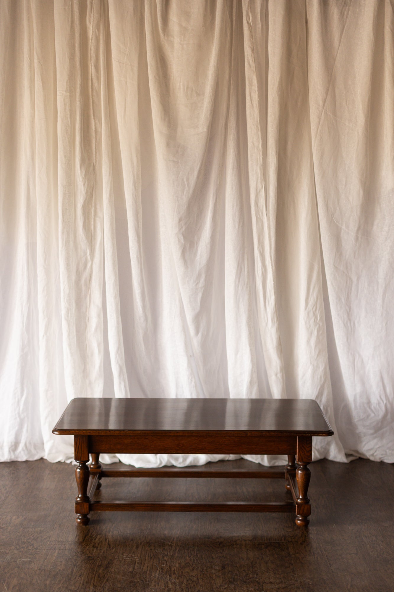 Dark Wood Turned Leg Coffee Table