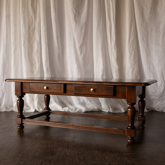 Dark Wood Turned Leg Coffee Table