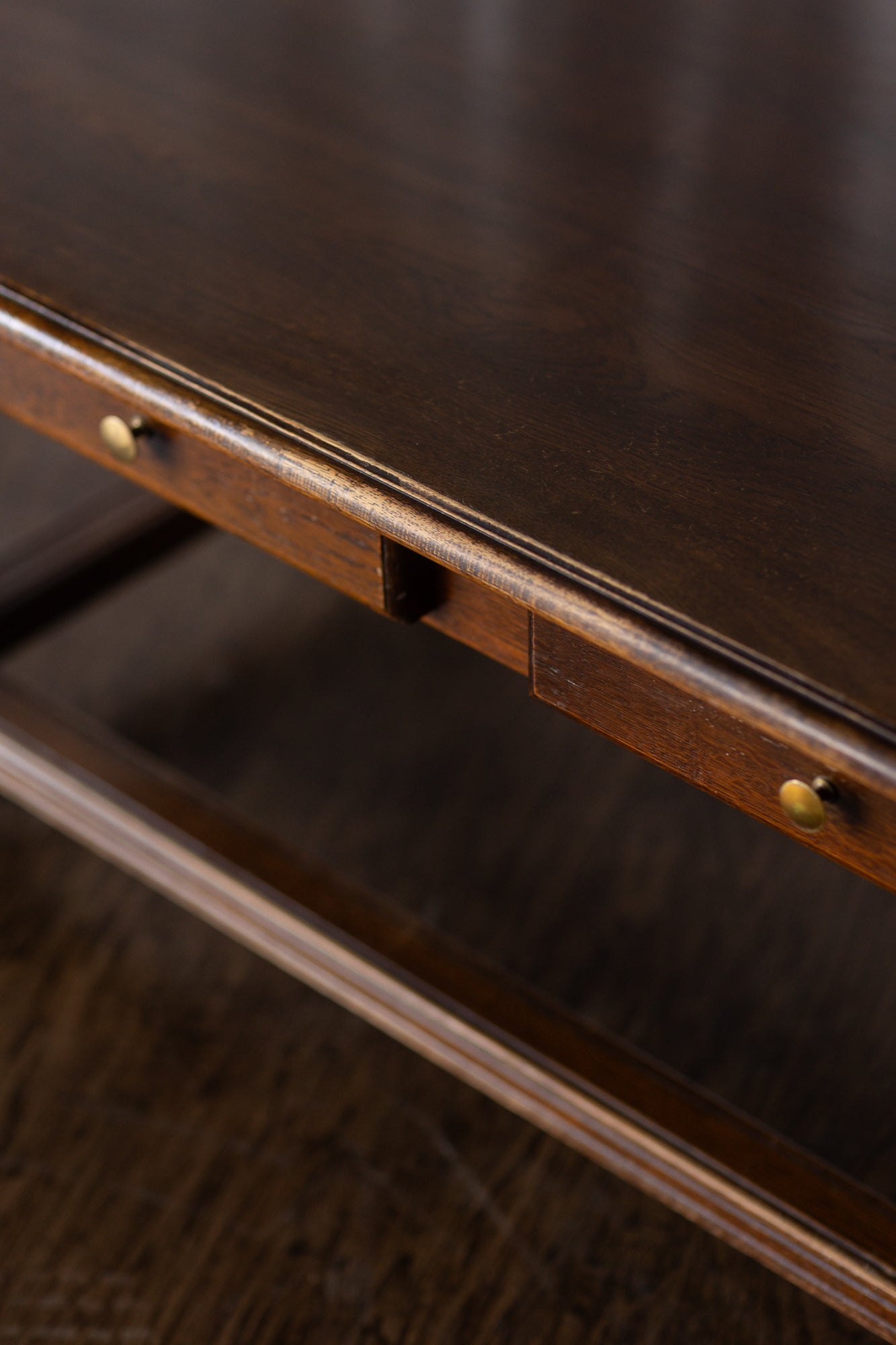 Dark Wood Turned Leg Coffee Table