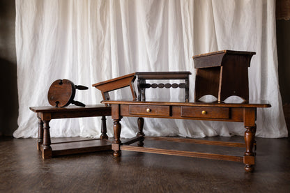 Dark Wood Turned Leg Coffee Table