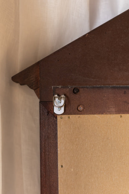 Mahogany Pediment Mirror with Finial Detail