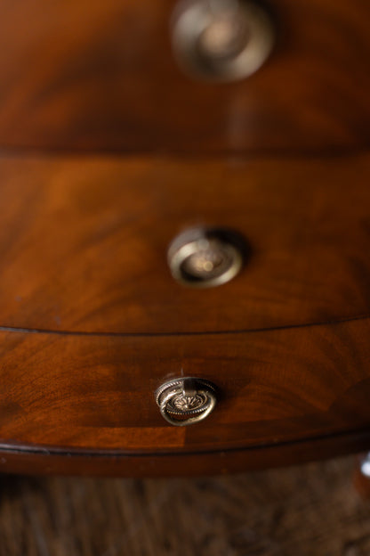 Pair of Four Drawer Nightstands with Turned Feet