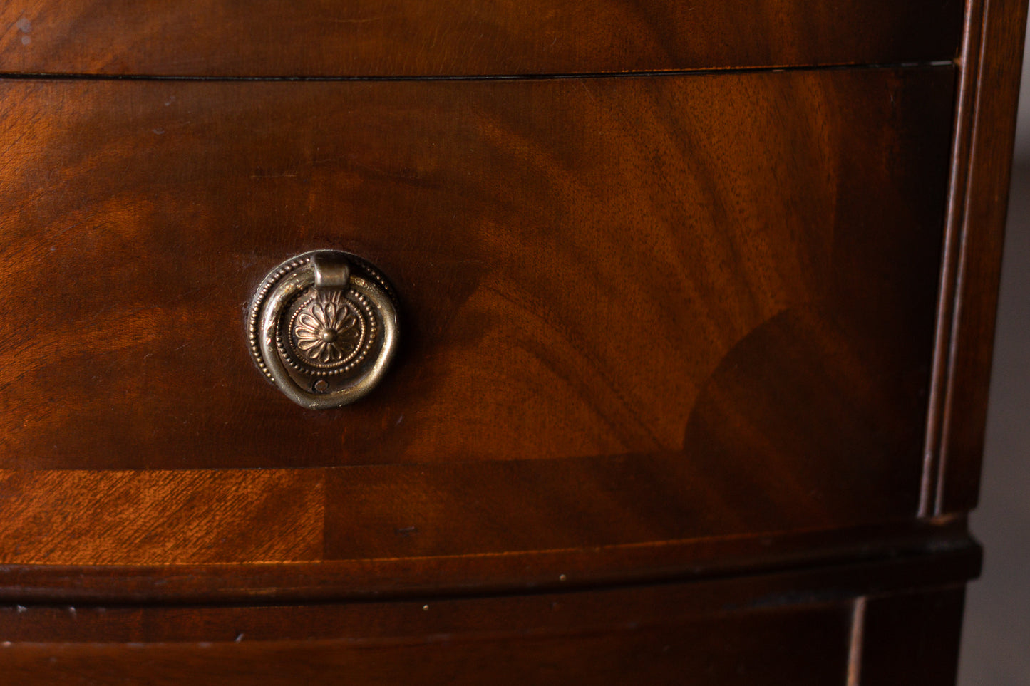 Pair of Four Drawer Nightstands with Turned Feet