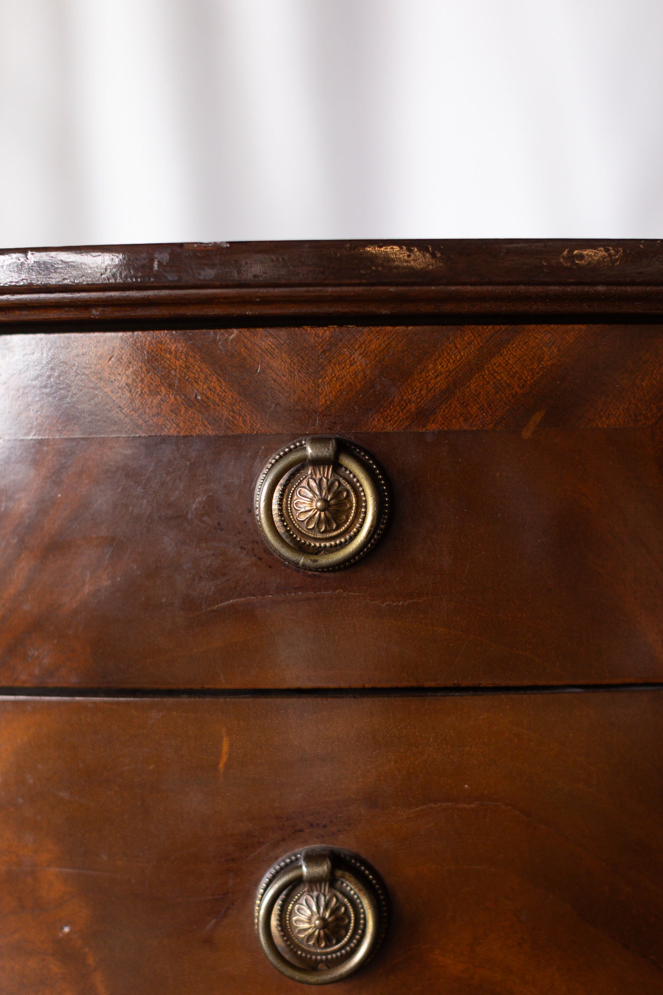 Pair of Four Drawer Nightstands with Turned Feet