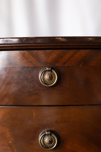 Pair of Four Drawer Nightstands with Turned Feet