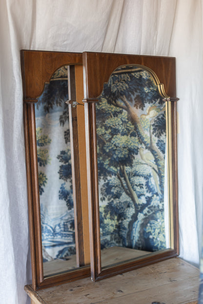 Arched Wood Mirror with Gold Detail