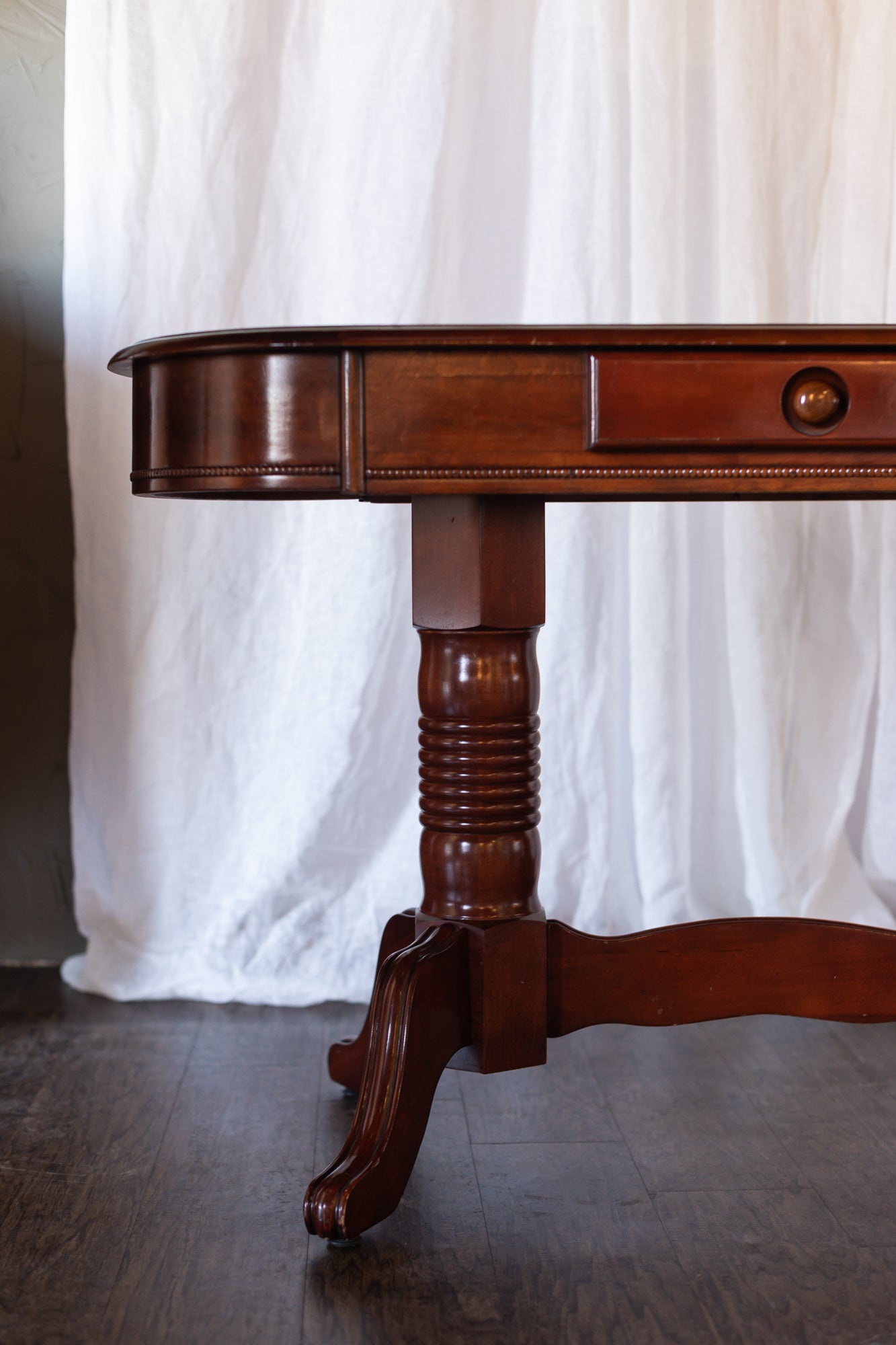 Oval Console Table with Drawer