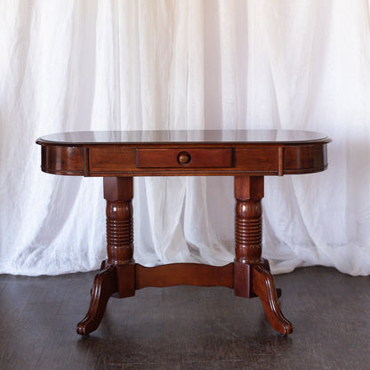 Oval Console Table with Drawer