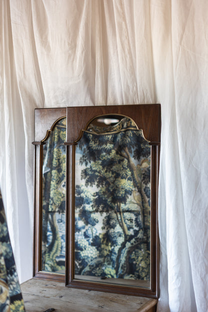 Arched Wood Mirror with Gold Detail