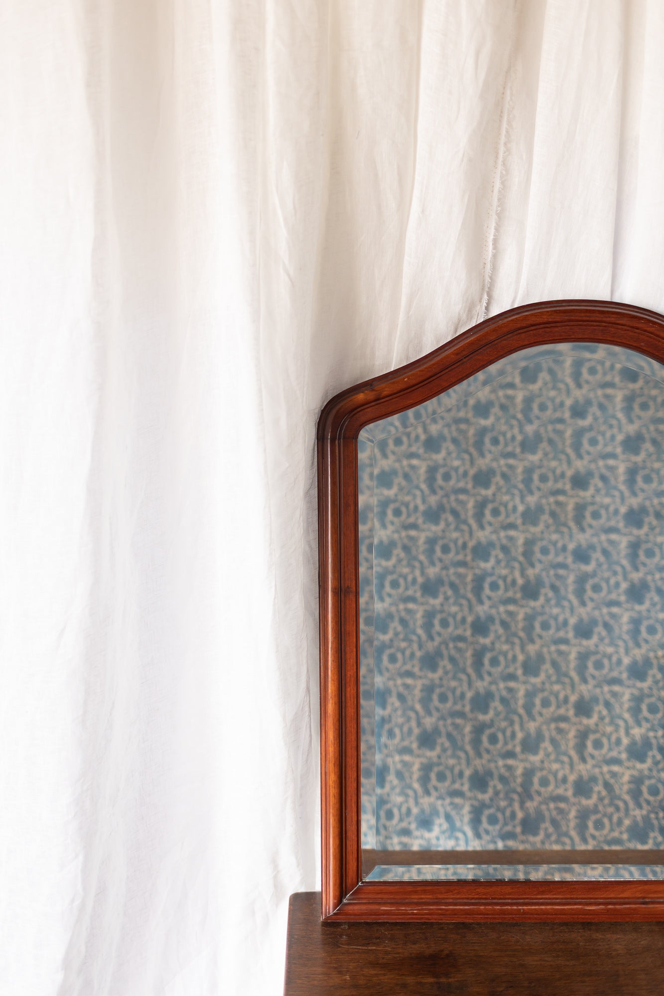 Mahogany Beveled Mirror