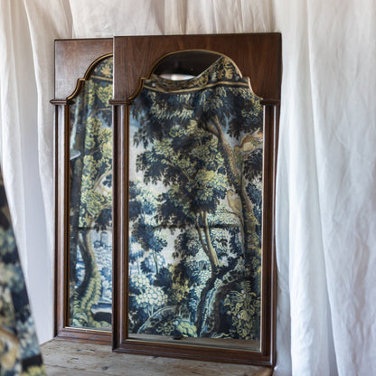 Arched Wood Mirror with Gold Detail