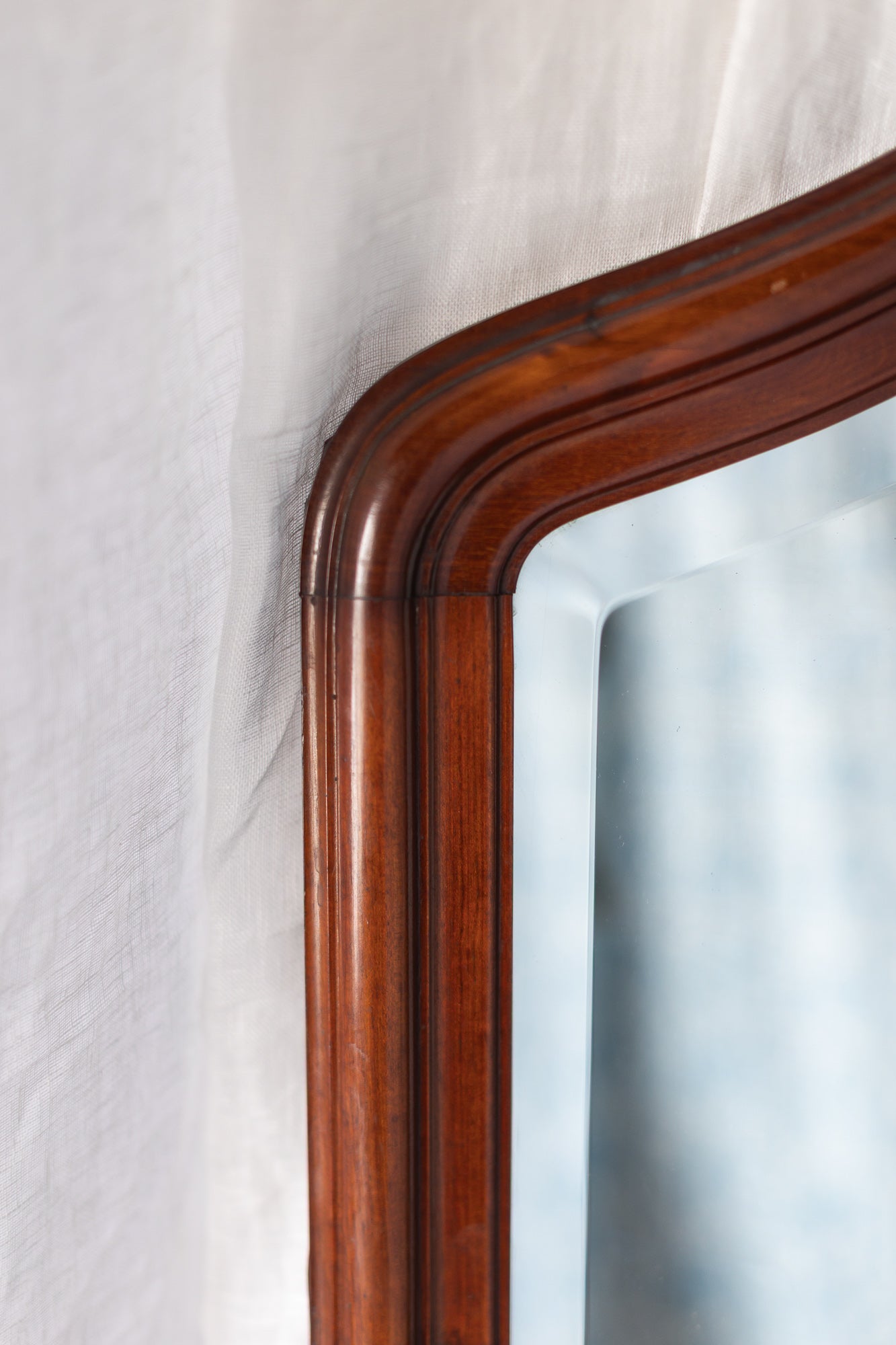 Mahogany Beveled Mirror