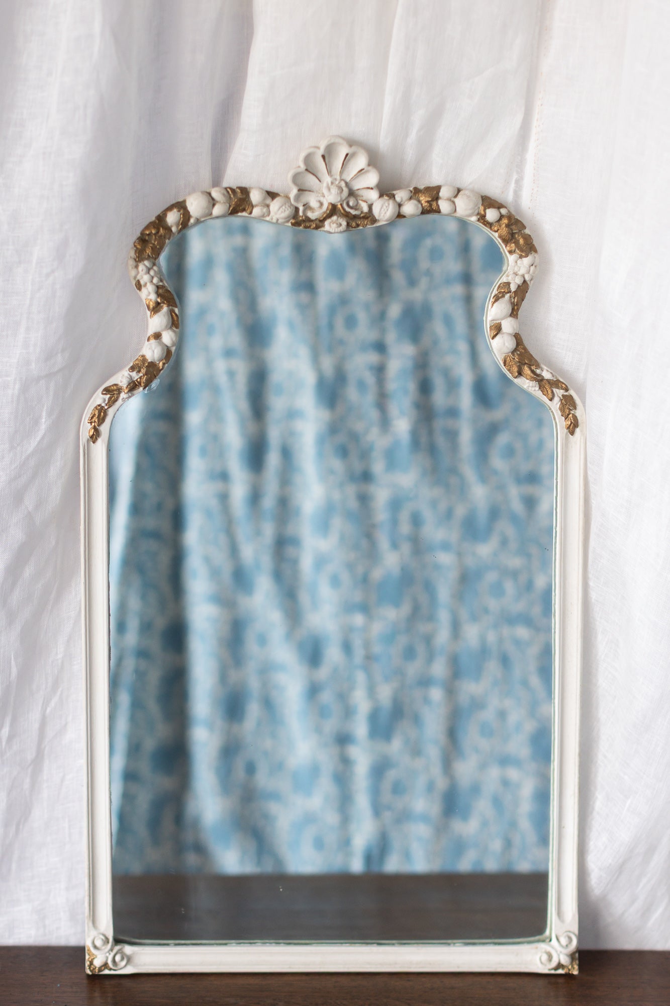 Painted White and Gold Mirror