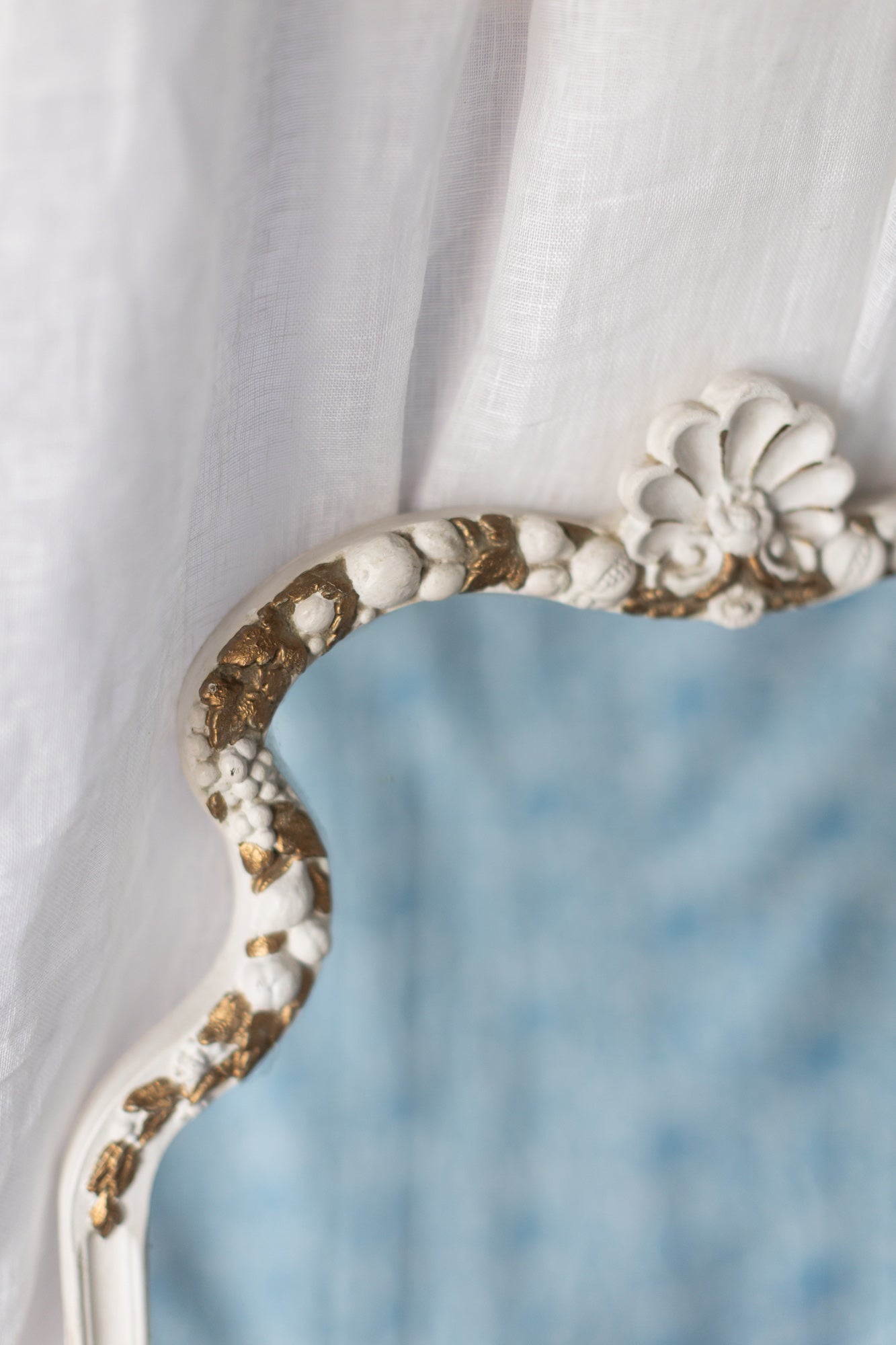 Painted White and Gold Mirror