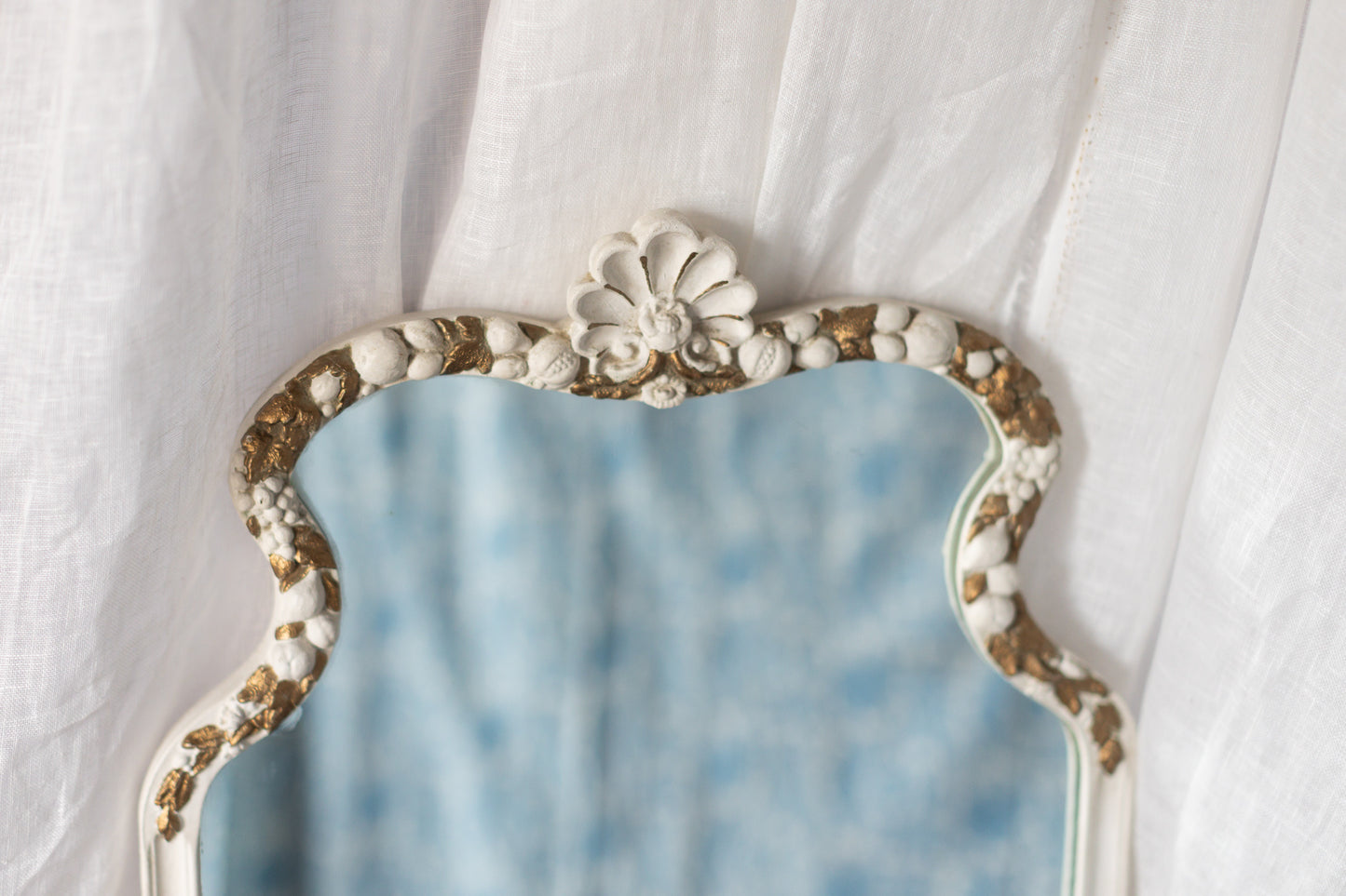 Painted White and Gold Mirror