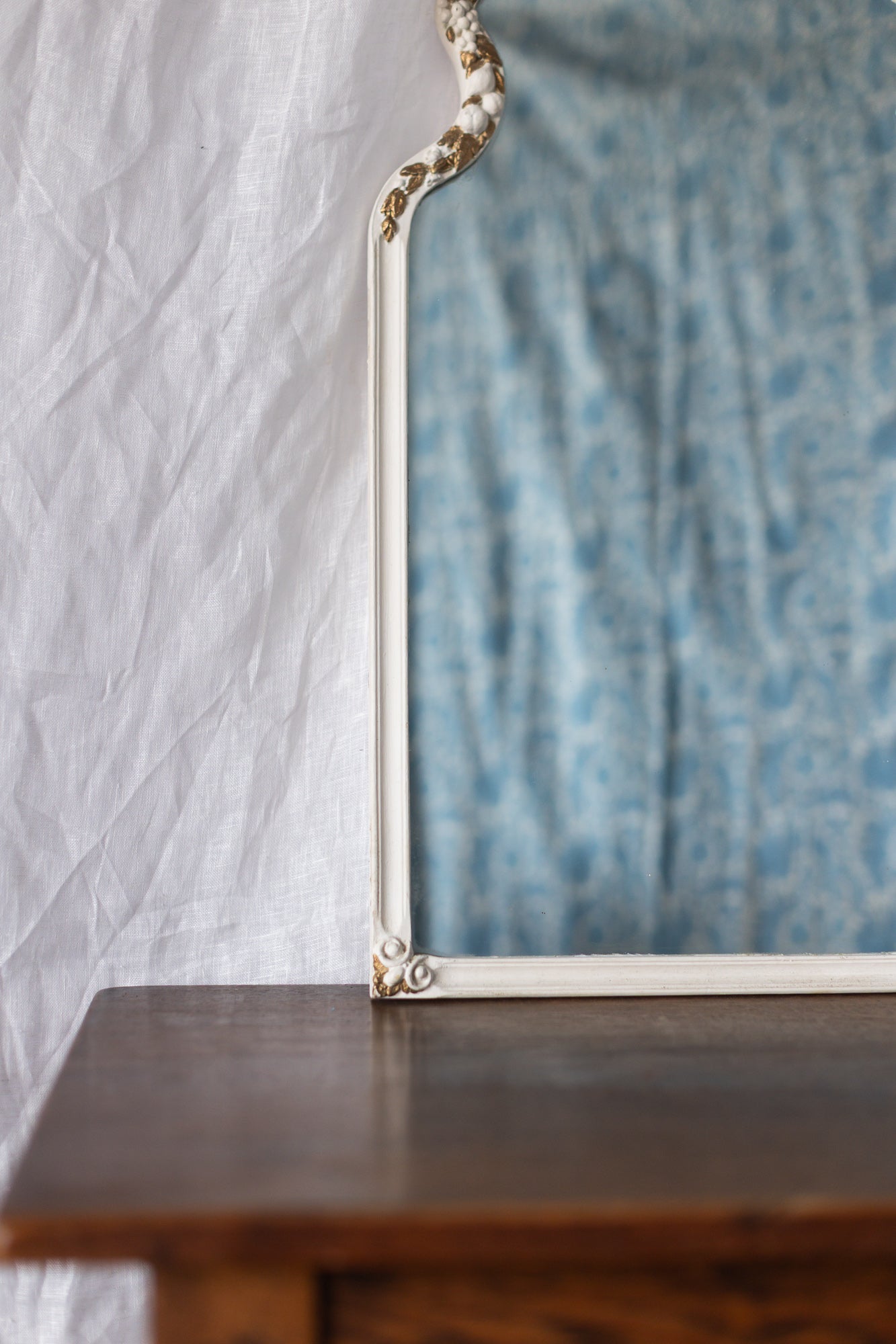 Painted White and Gold Mirror