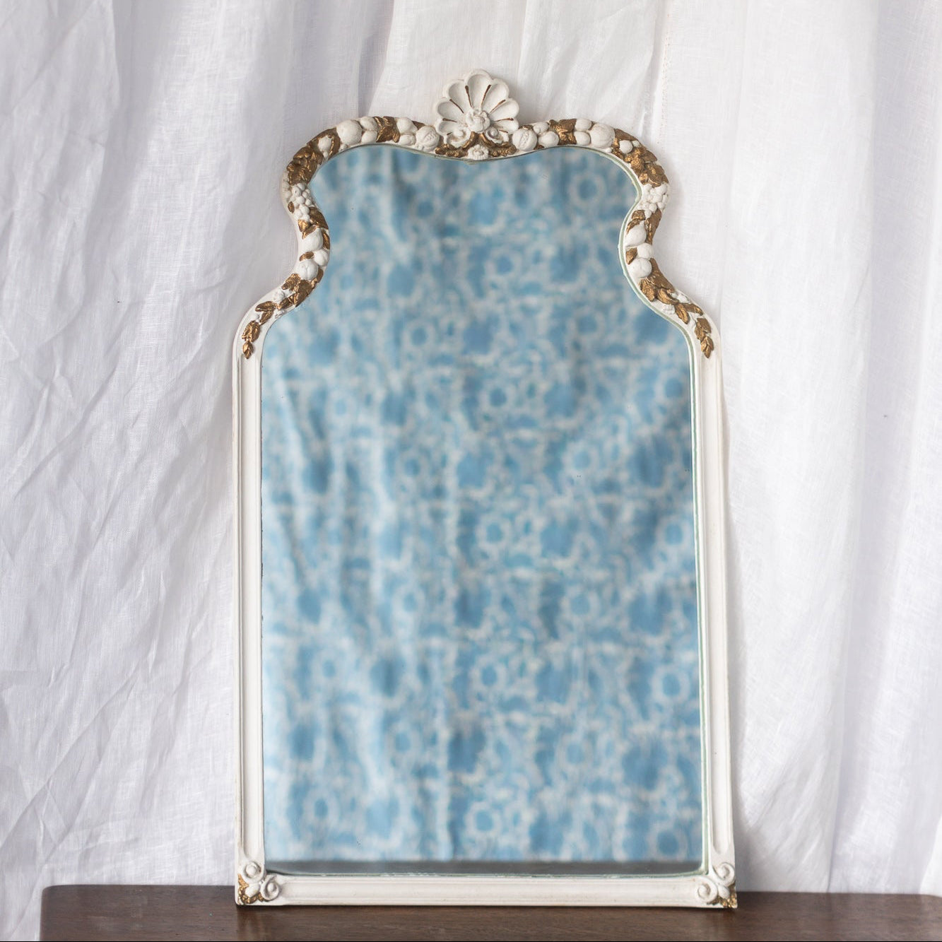 Painted White and Gold Mirror