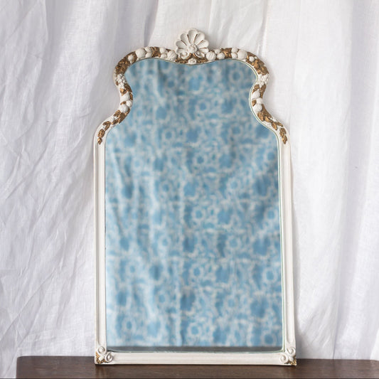 Painted White and Gold Mirror