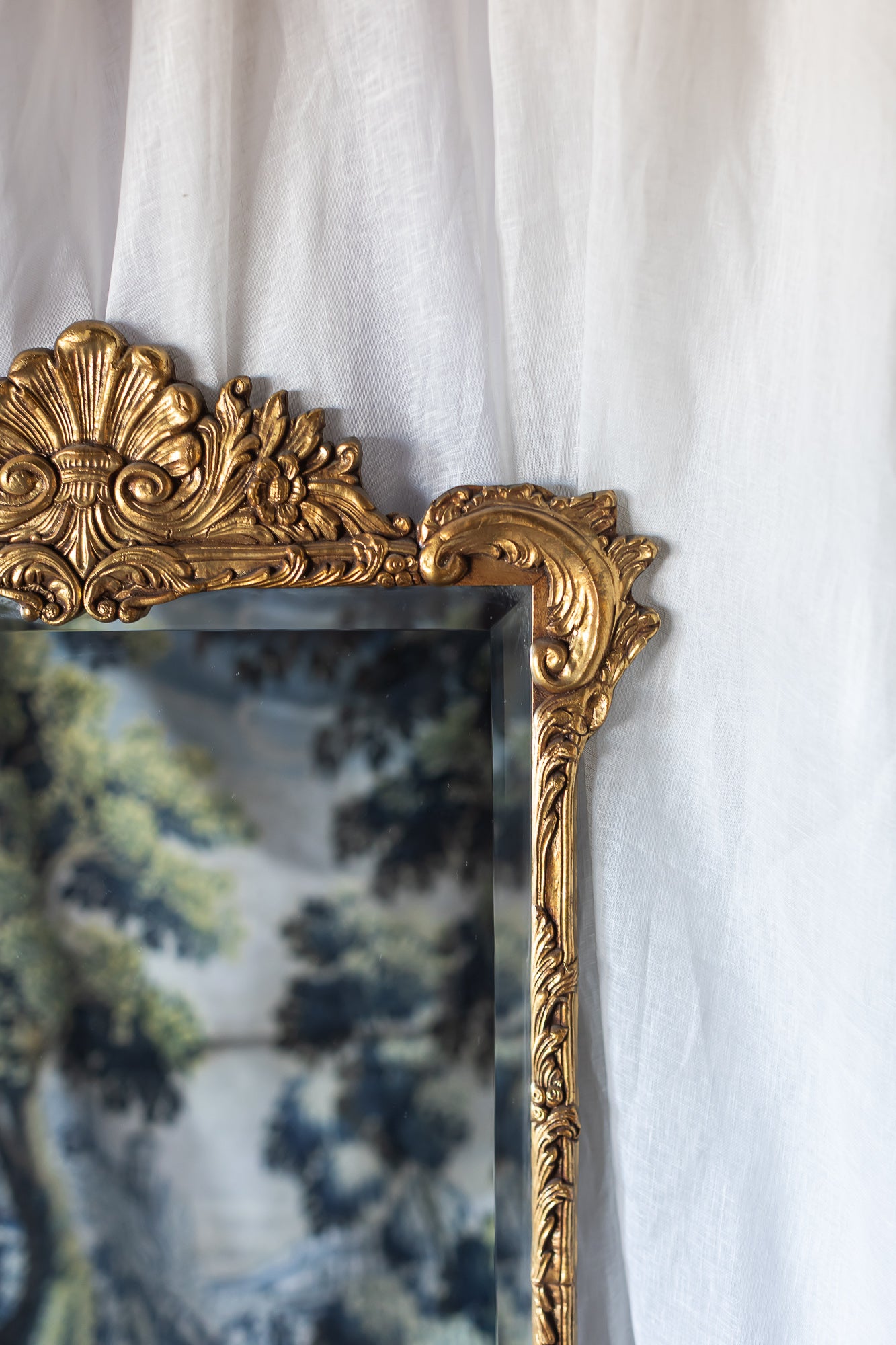Louis XV Style Rococo Mirror with Beveled Edge