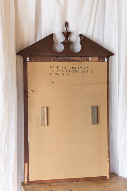 Mahogany Pediment Mirror with Finial Detail