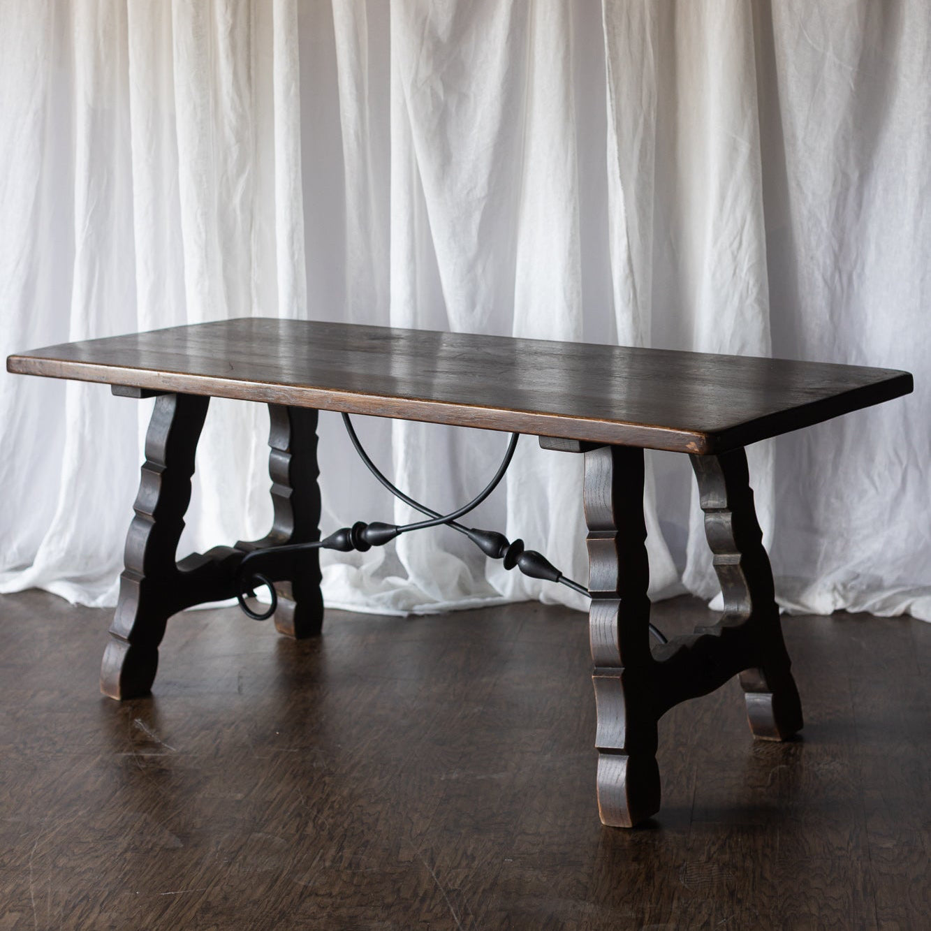 Lyre Leg Catalan Style Trestle Table - From France late 1800s