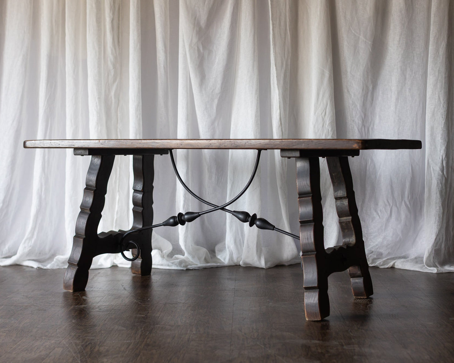 Lyre Leg Catalan Style Trestle Table - From France late 1800s