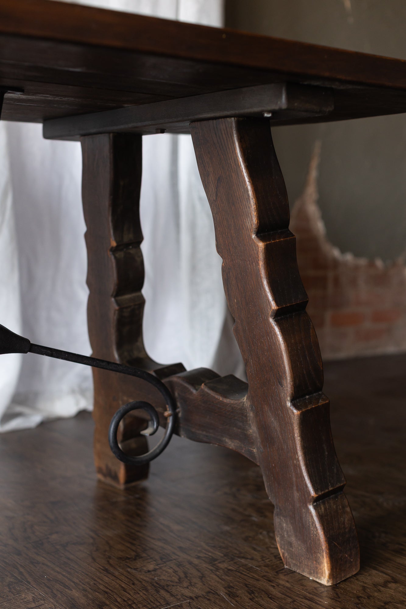 Lyre Leg Catalan Style Trestle Table - From France late 1800s