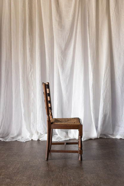 Set of Six French Country Chairs with Rush Seats