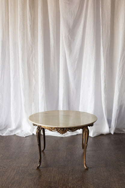 Marble Top Coffee Table with Gold Base