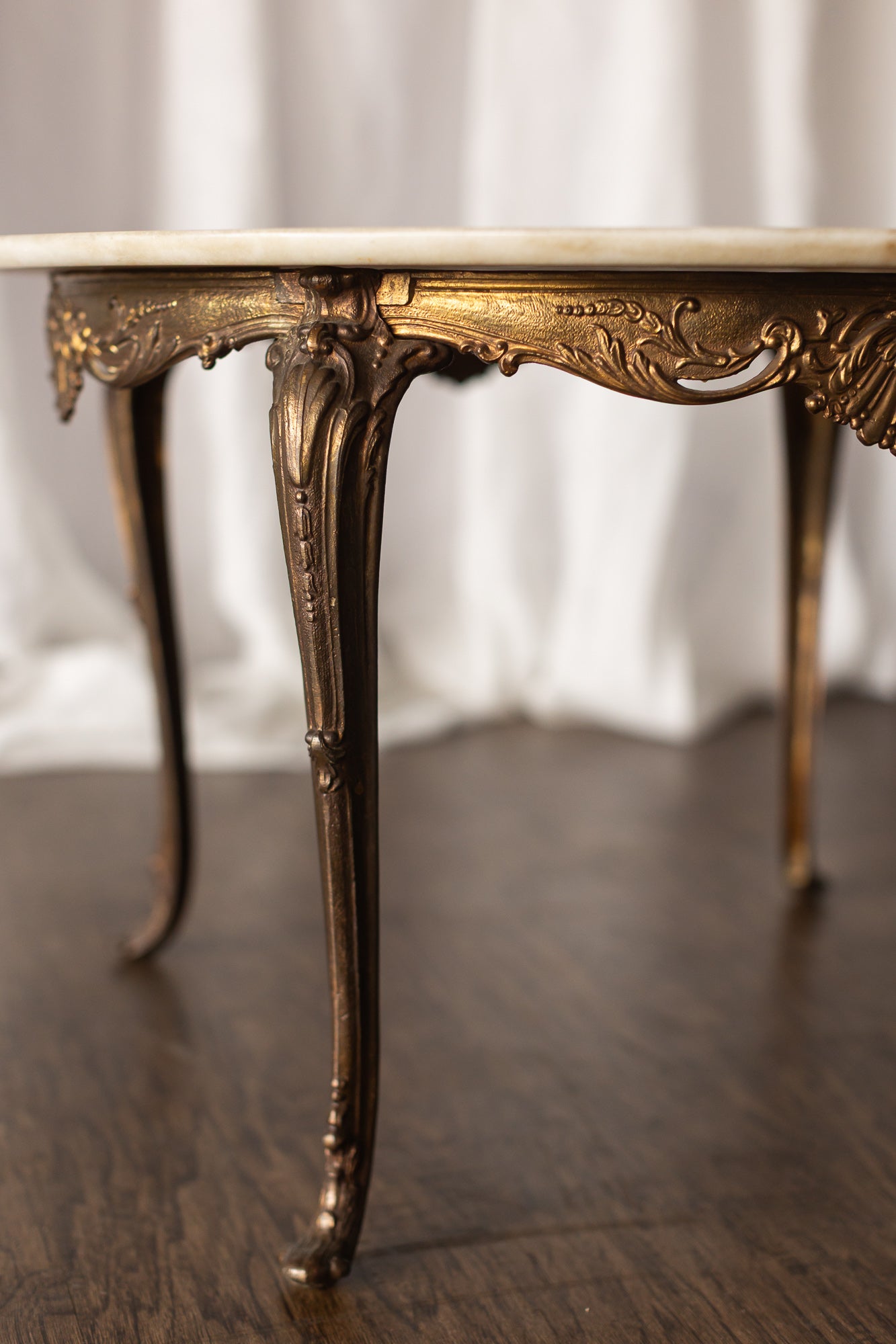 Marble Top Coffee Table with Gold Base