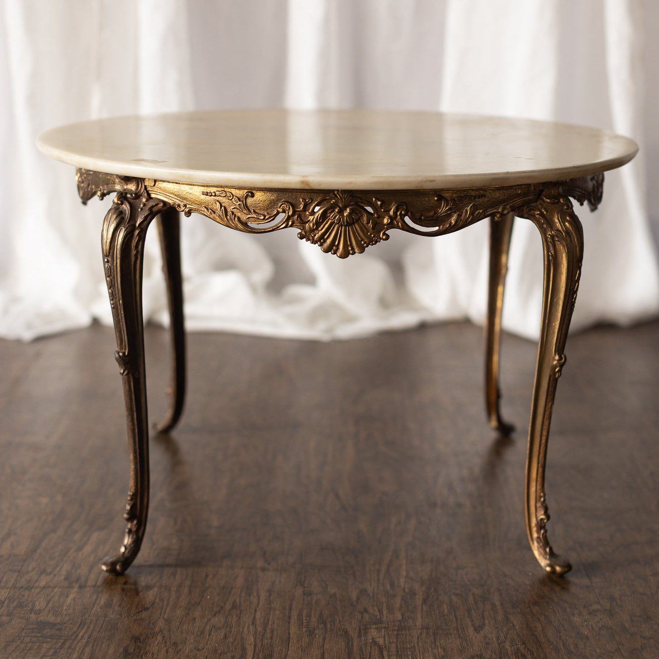 Marble Top Coffee Table with Gold Base