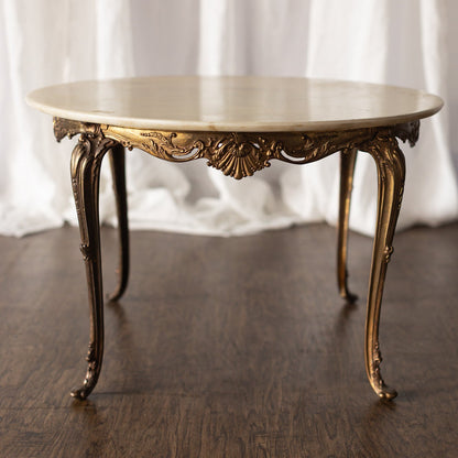 Marble Top Coffee Table with Gold Base