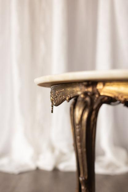 Marble Top Coffee Table with Gold Base