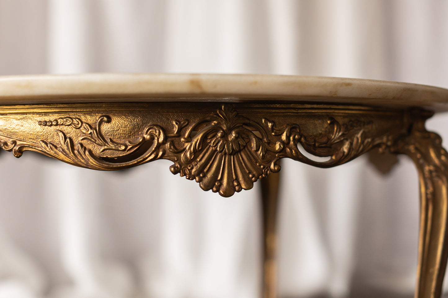 Marble Top Coffee Table with Gold Base