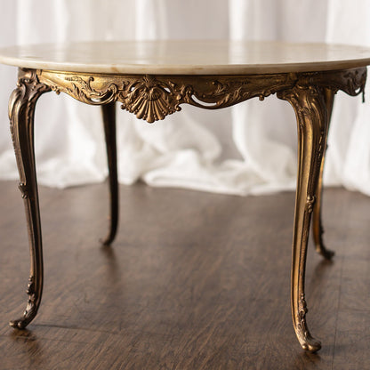Marble Top Coffee Table with Gold Base