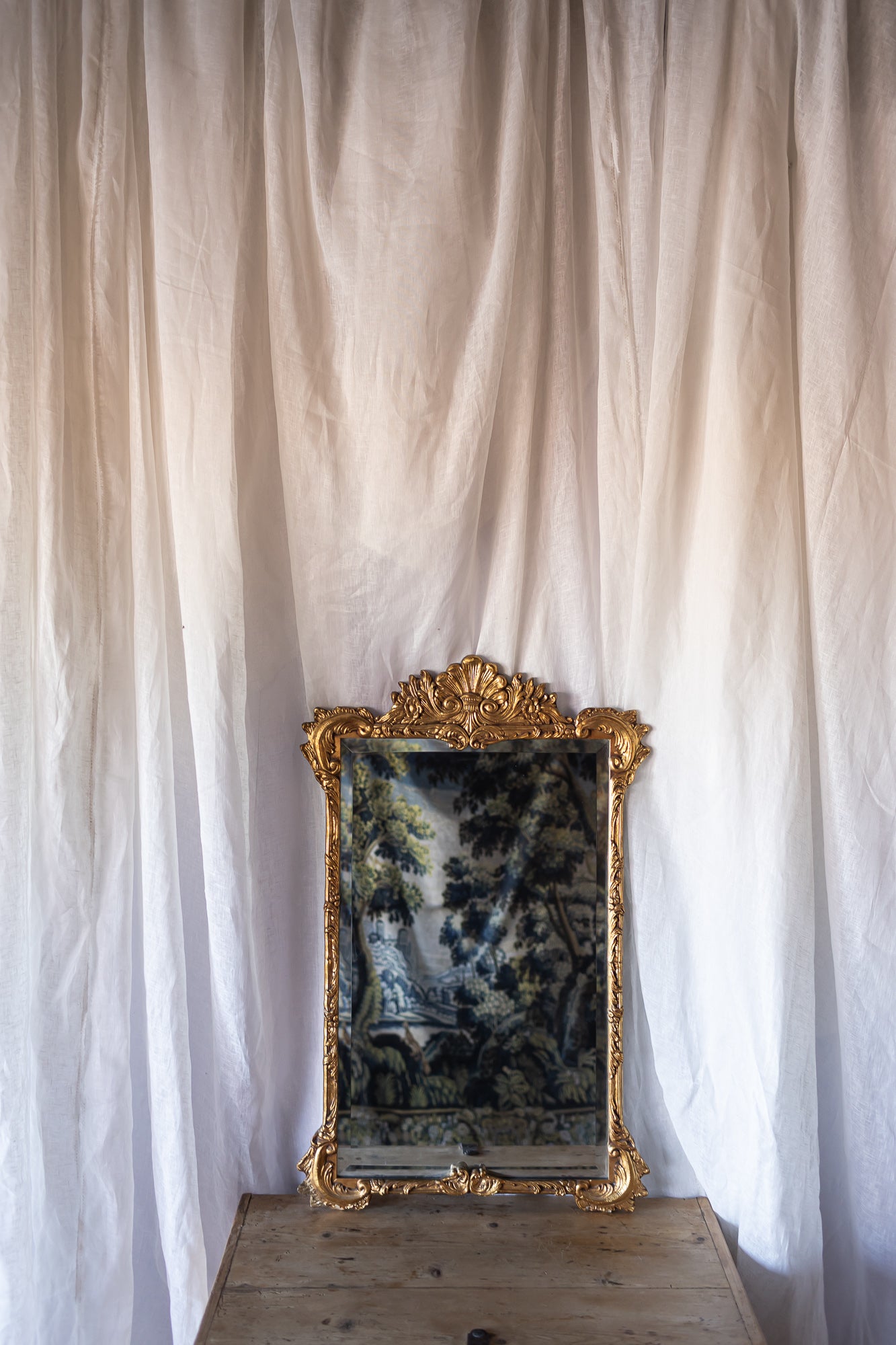Louis XV Style Rococo Mirror with Beveled Edge