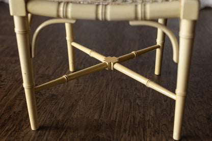 Set of Four Yellow Lacquered Bamboo Chairs