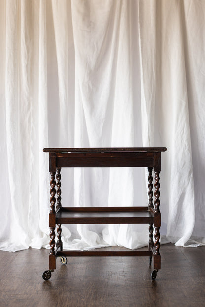 English Oak Bar Cart