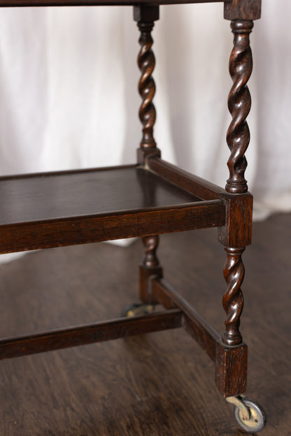 English Oak Bar Cart