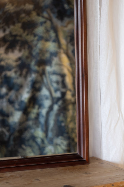 Mahogany Pediment Mirror with Finial Detail